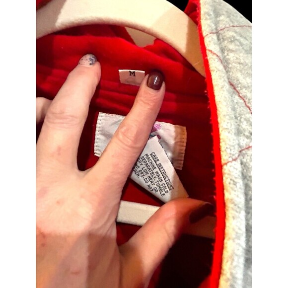 Vtg Active Elements Women's Button-Up Sweatshirt Jacket Med Gray Lined Pockets - Picture 6 of 12